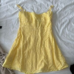 Princess Polly yellow embroidered mini dress